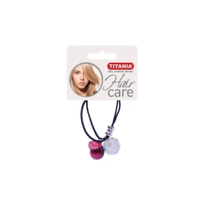 کش سر مشکی با آویز مدل لب و توپ تیتانیا 2 عددی