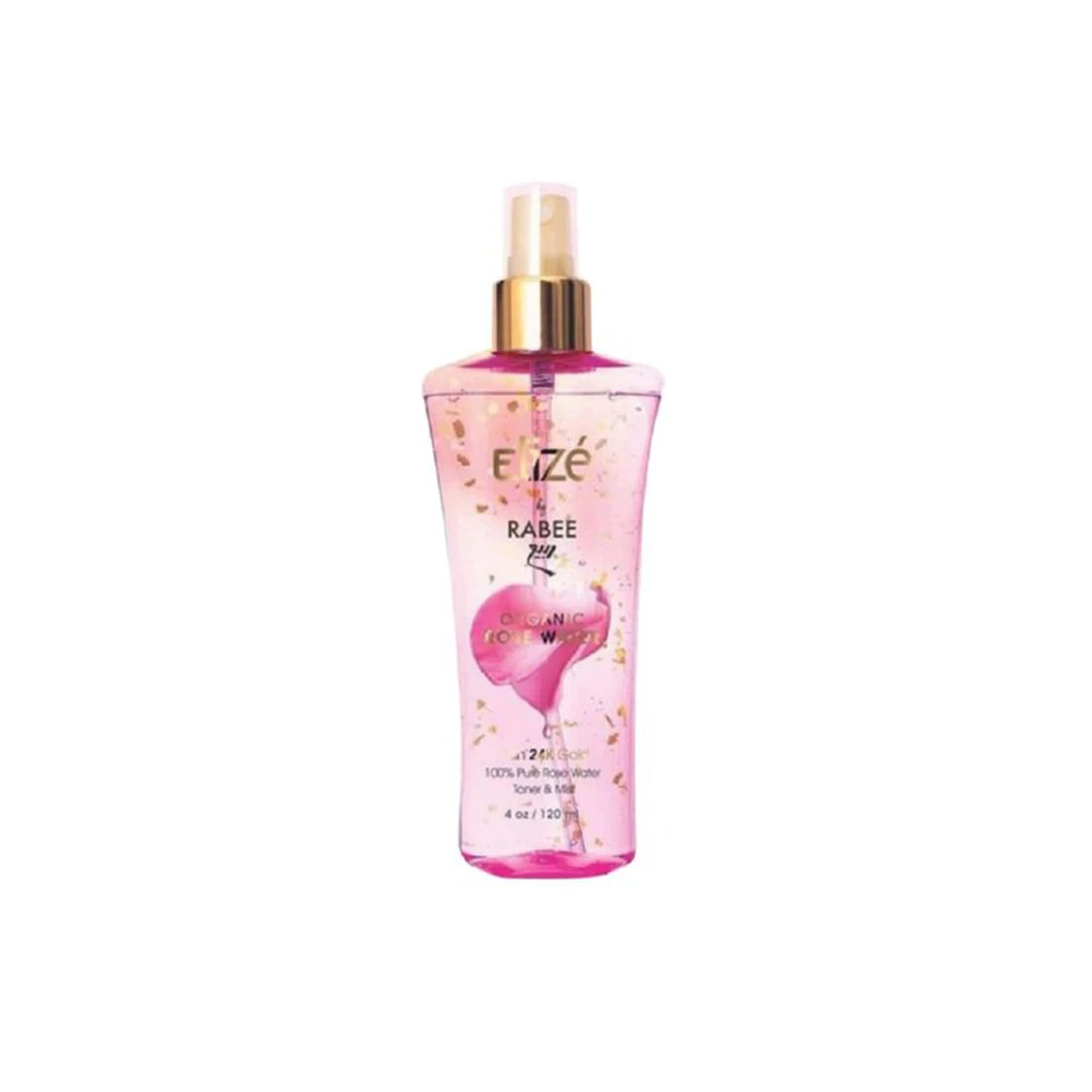 RABEE ORGANIC ROSE WATER WITH 24K GOLD TONER AND MIST 120 ML