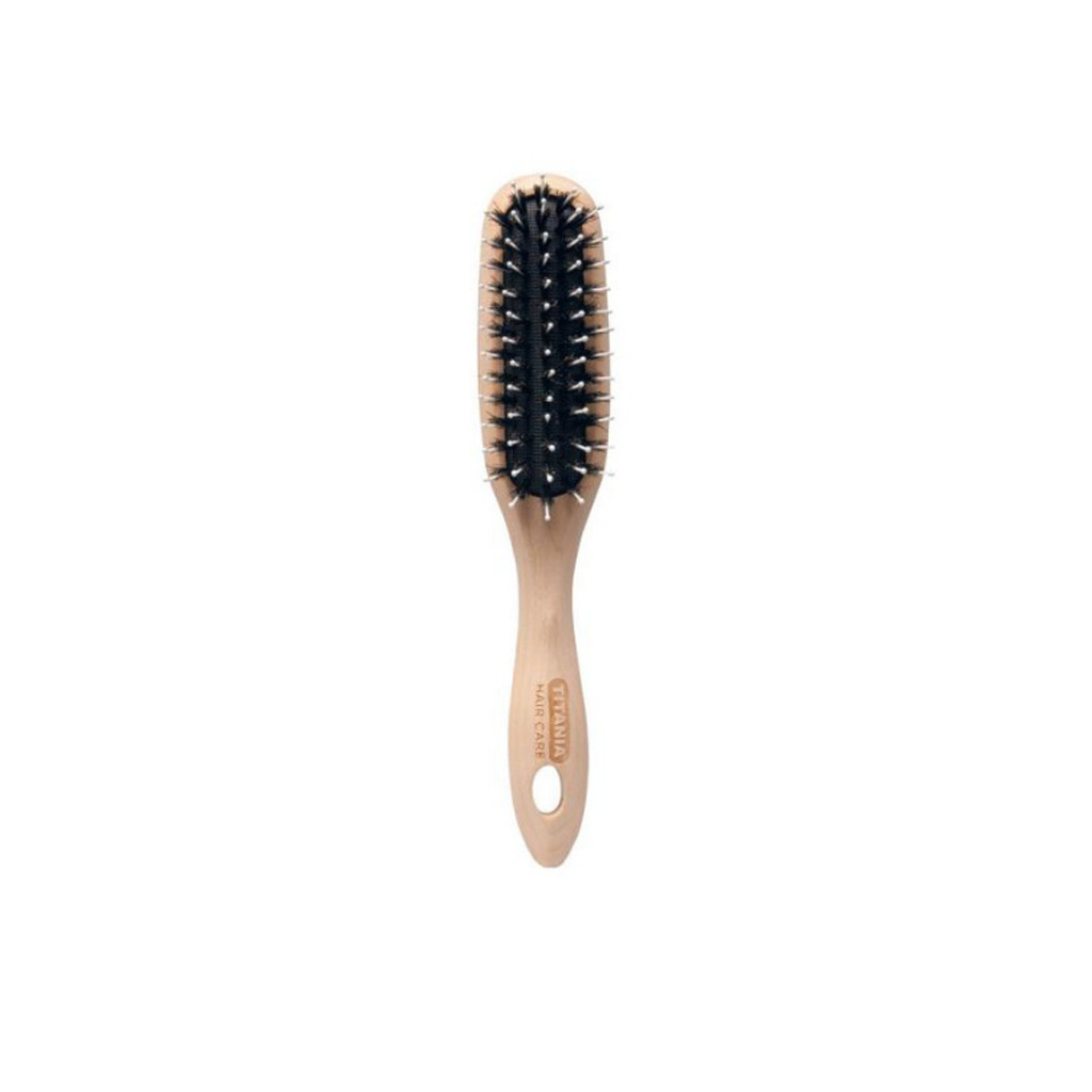 TITANIA-Maple-Wood-Hair-Brush-Rectangular-80-%-Real-Bristle-20-%-Nylon-Pin-22-Cm-2863