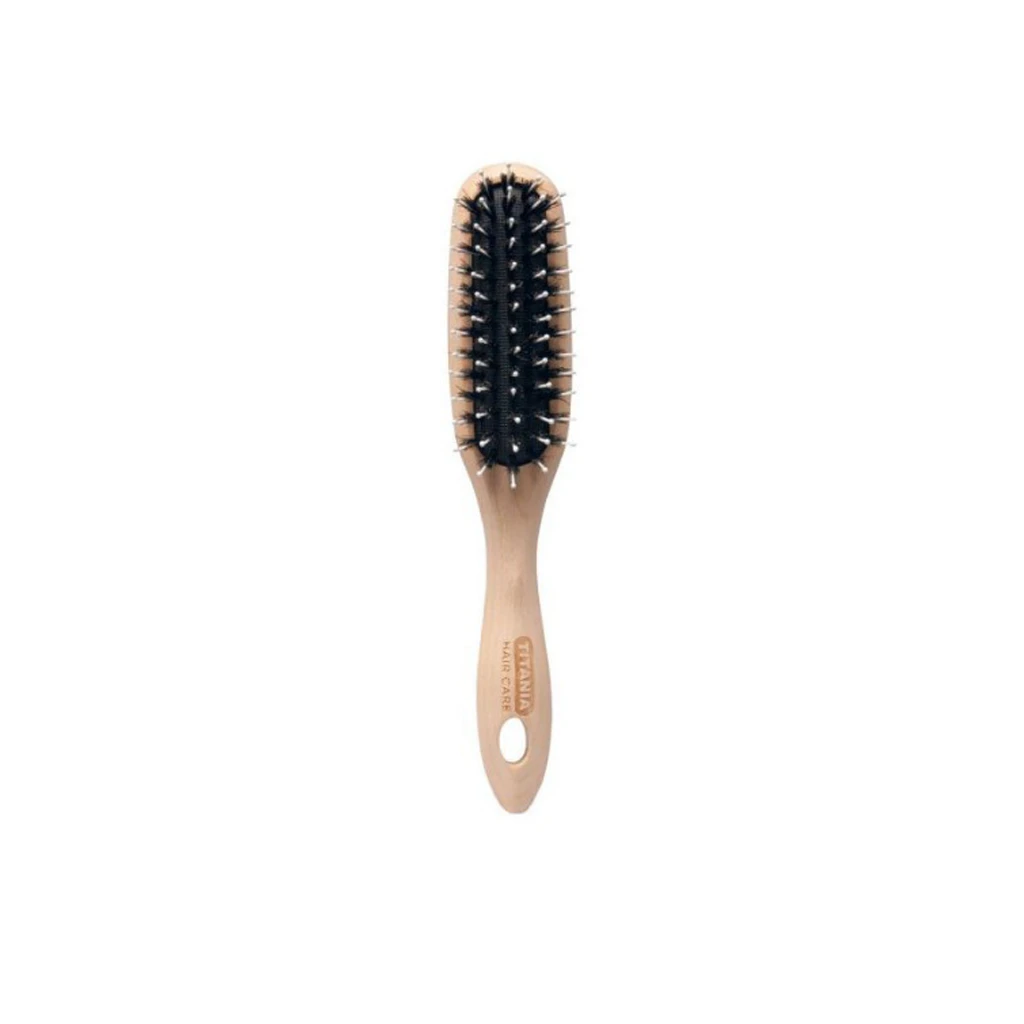 TITANIA-Maple-Wood-Hair-Brush-Rectangular-80-%-Real-Bristle-20-%-Nylon-Pin-22-Cm-2863