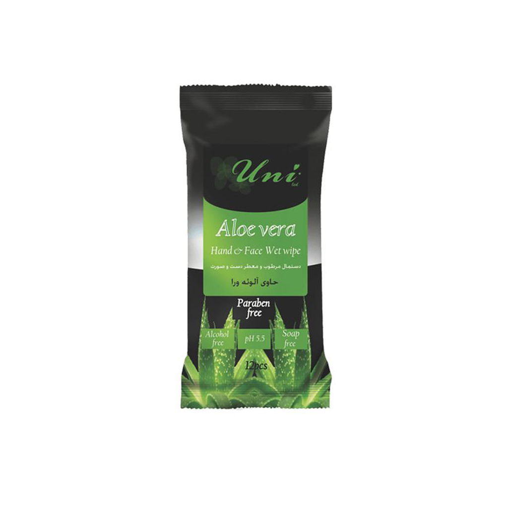 Aloe-Vera-Hand-&amp;-Face-wet-wipes-12pcs-UNI-LED