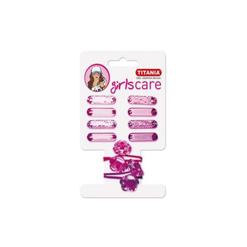 گیره سر میله ای به همراه کش مو مدل گل تیتانیا