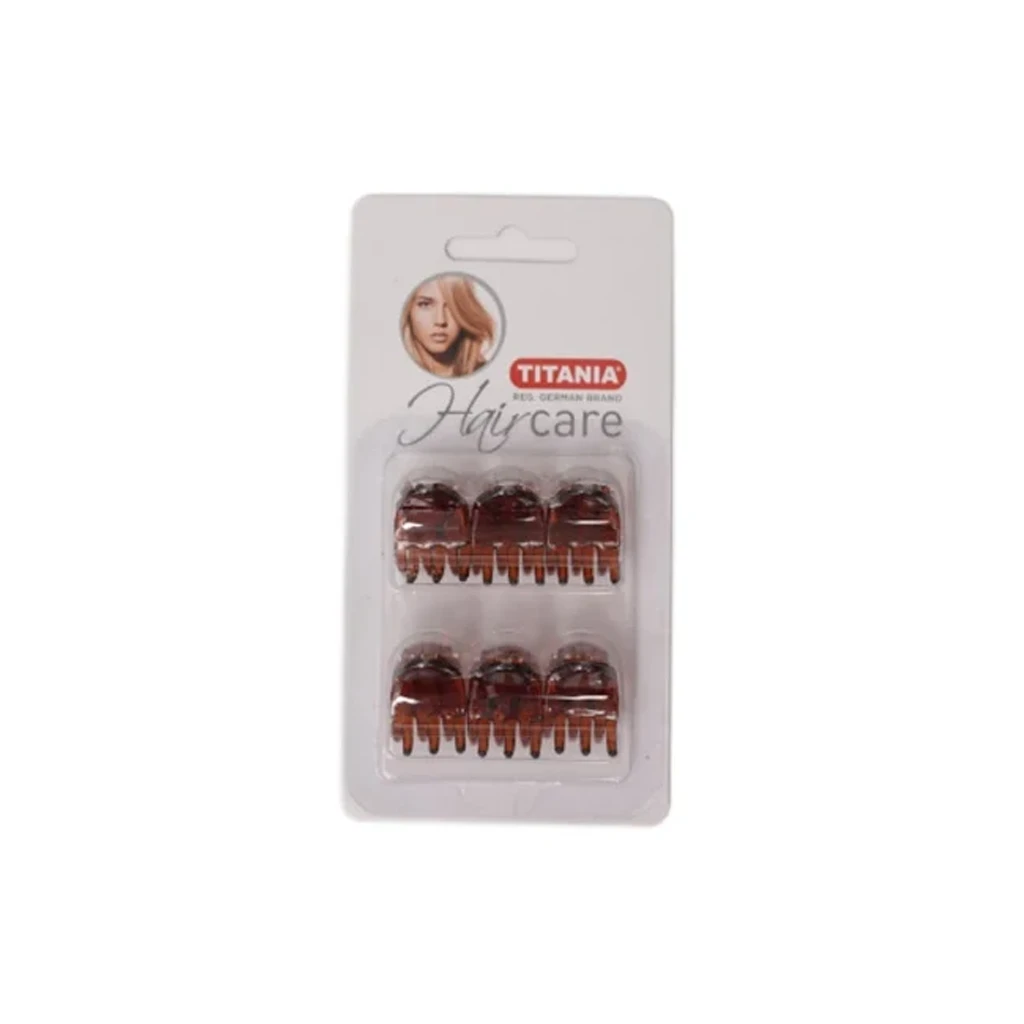 TITANIA-PRONG-CLIP-SMALL-6-PCS-APPROX-2-CM-BROWN-ART-NR-7934