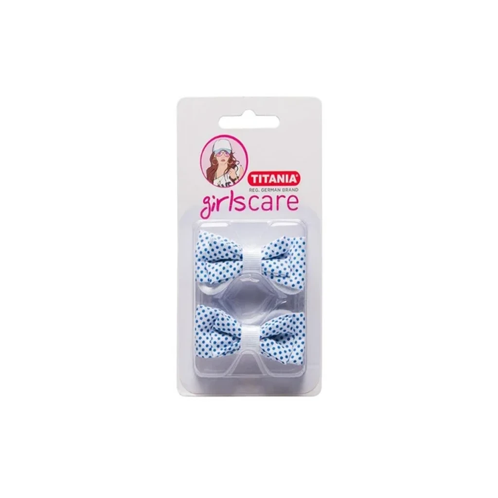 TITANIA-BOW-ON-ELASTIC-WHITE-WITH-BLUE-POINTS-2-PCS-ART-NR-7908GIRL