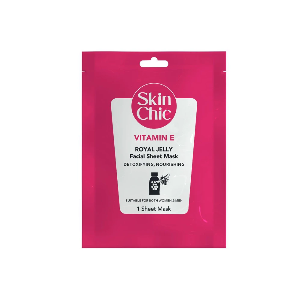 Vitamin-E-And-Royal-Jelly-Facial-Sheet-Mask-SKIN-CHIC