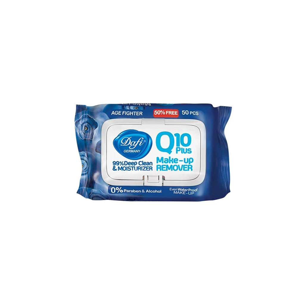 DAFI-Q10 PLUS-MAKE-UP-REMOVER-WET-WIPES-ALL-SKIN-50-PCS