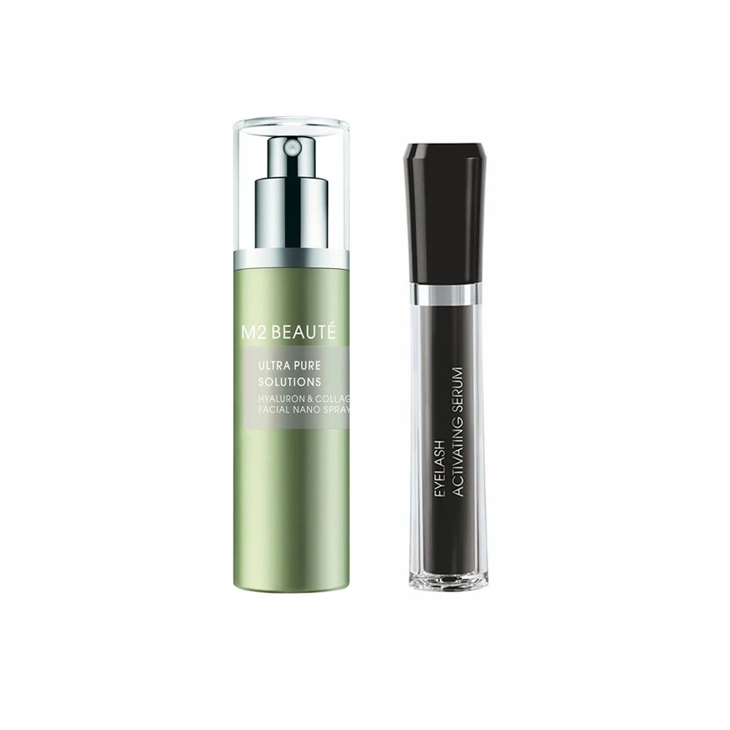 HYALURON &-COLLAGEN-FACIAL-NANO-SPRAY &-EYELASH-ACTIVATING-SERUM-M2-BEAUTE
