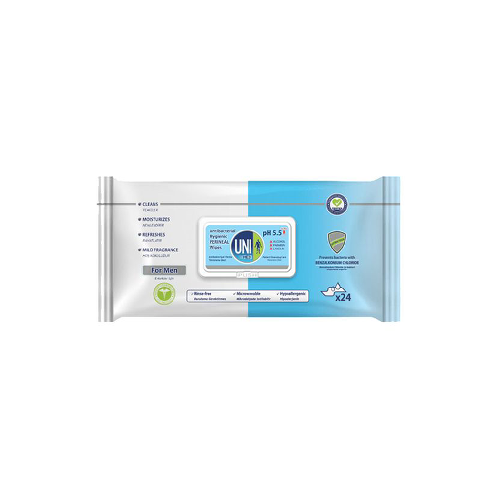 Antibacterial-Hygienic-Perineal-wet-wipe-for-men-24pcs-UNI-MED