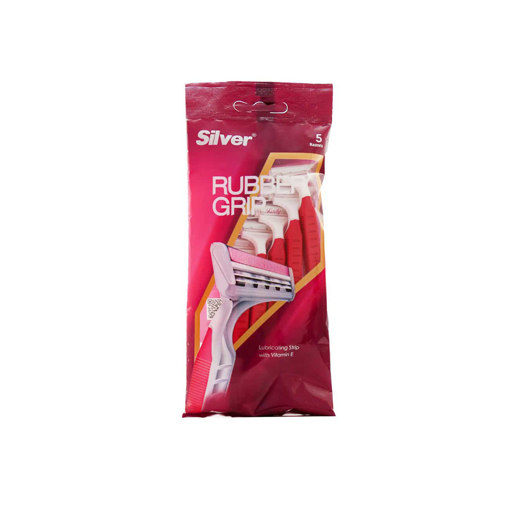 Silver-Lady-Rubber-Grip-Razors-5-Pcs