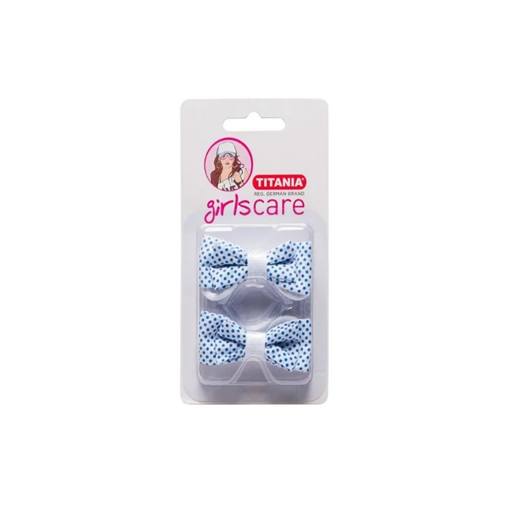 TITANIA-BOW-ON-ELASTIC-WHITE-WITH-BLUE-POINTS-2-PCS-ART-NR-7908GIRL