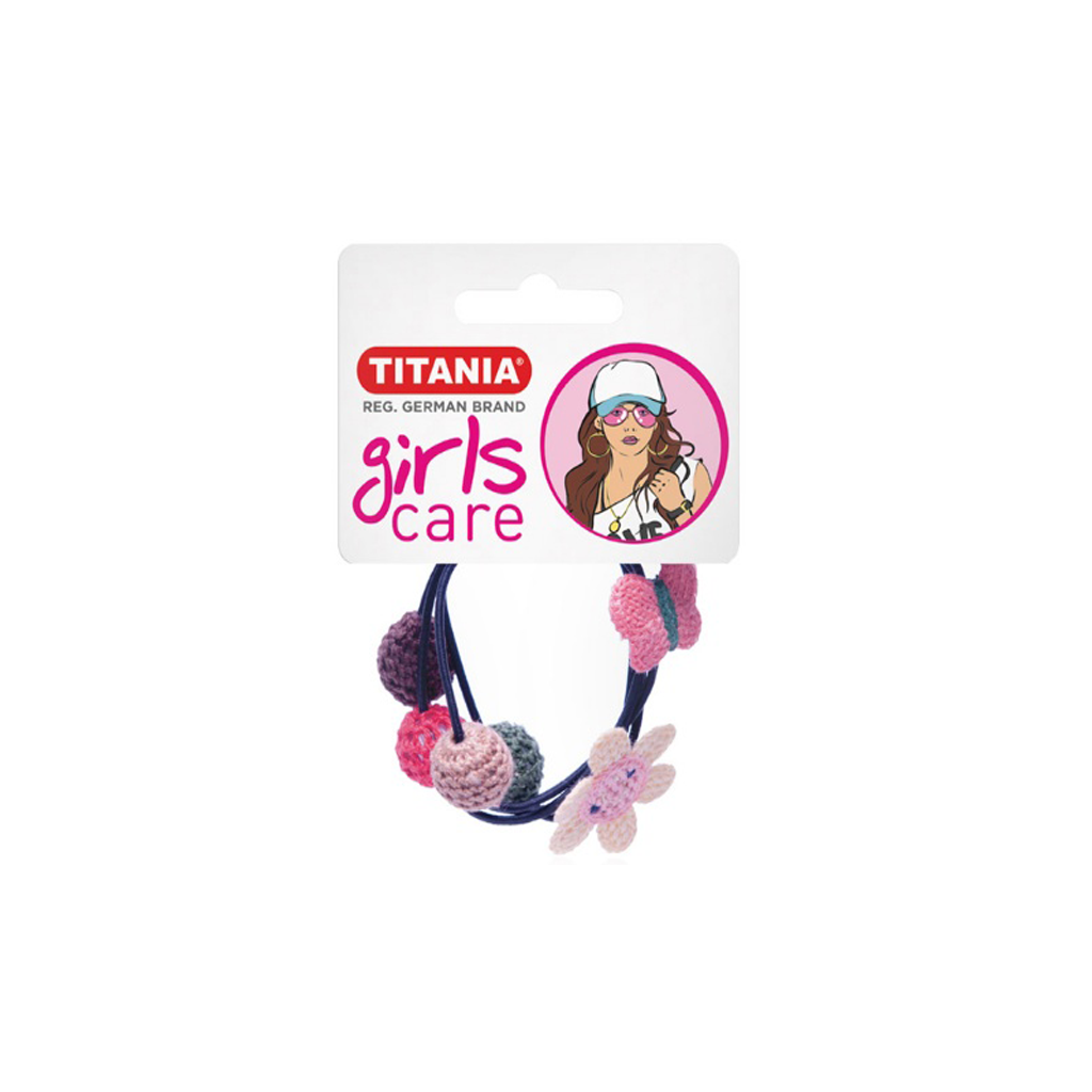 TITANIA-HAIR-ELASTICS-BLACK-FLOWERBUTTERFLY-ART-NR-8165