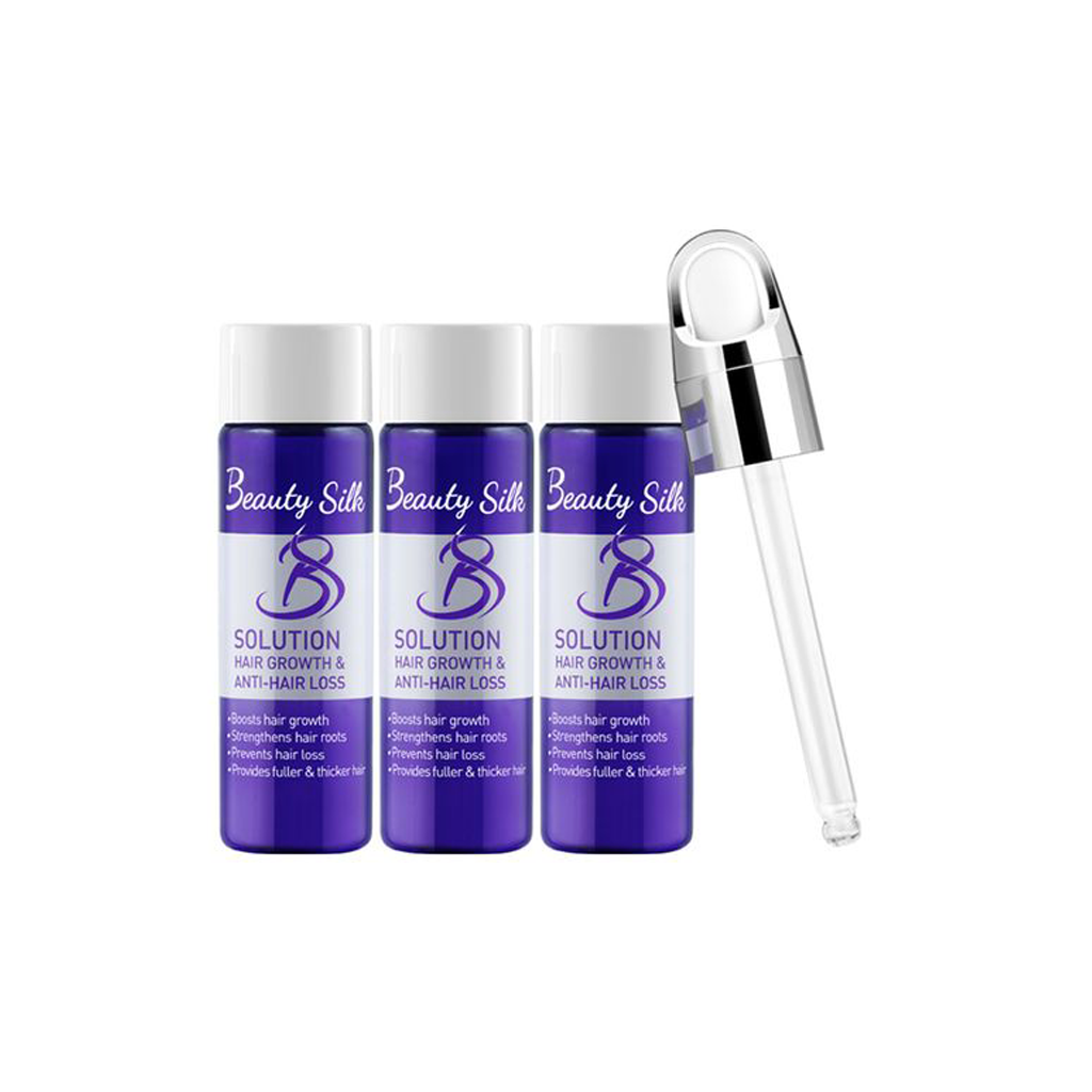 Vial HAIR GROWTH &amp; ANTI HAIR LOSS SOLUTION 3x30ML BEAUTY SILK