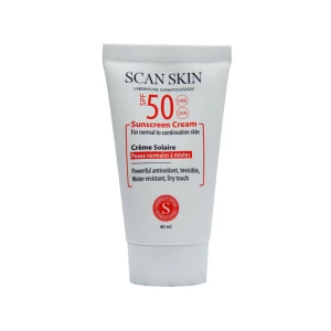 کرم ضد آفتاب بی رنگ پوست نرمال تا مختلط اس پی اف 50 اسکن اسکین