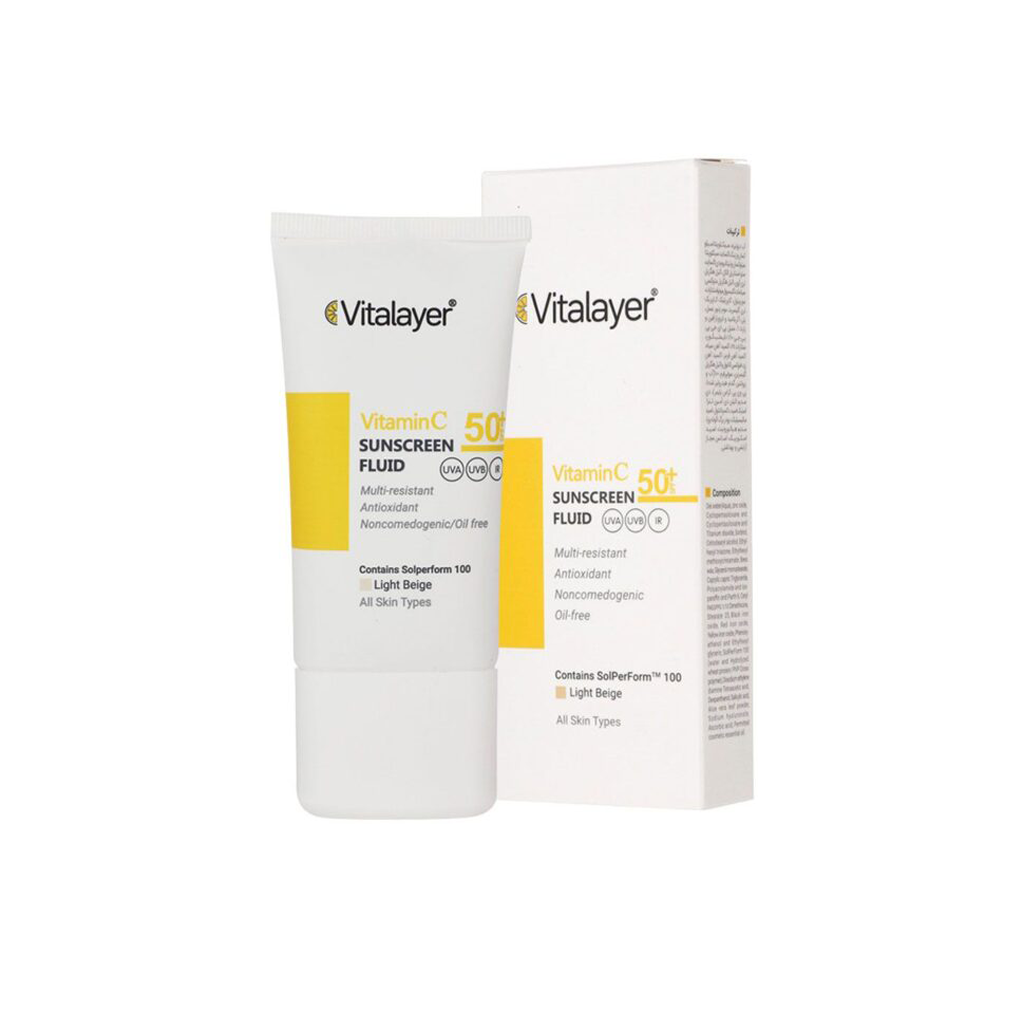Light Beige-Sunscreen-Fluid +SPF50-Vitamin-C-VITALAYER1
