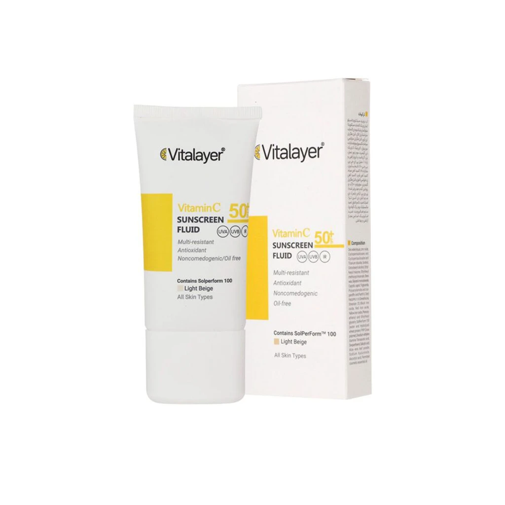 Light Beige-Sunscreen-Fluid +SPF50-Vitamin-C-VITALAYER1